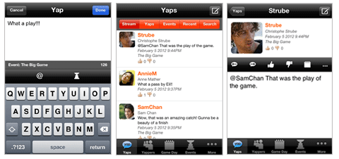 yapAgame screens